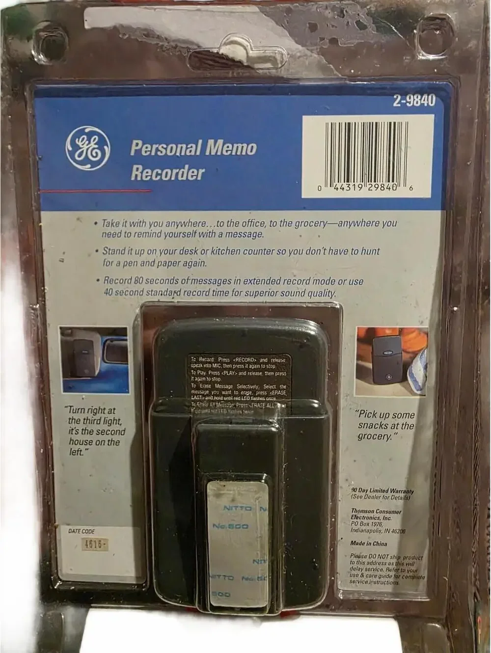 Vtg GE Personal Memo Recorder Digital Tapeless Voice Recorder